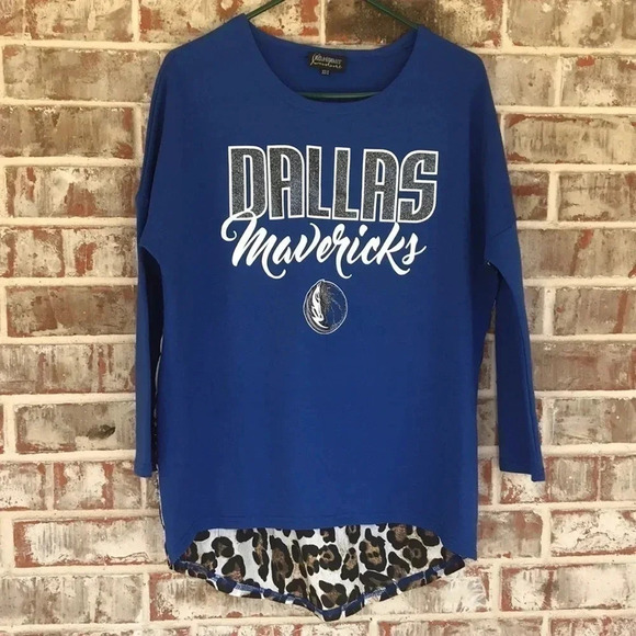GameDay Couture Leopard Print Dallas Mavericks Basketball Shirt - Picture 1 of 9
